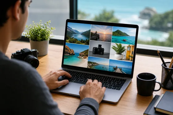 WebP resize settings artwork with real image gallery and dimensions panel